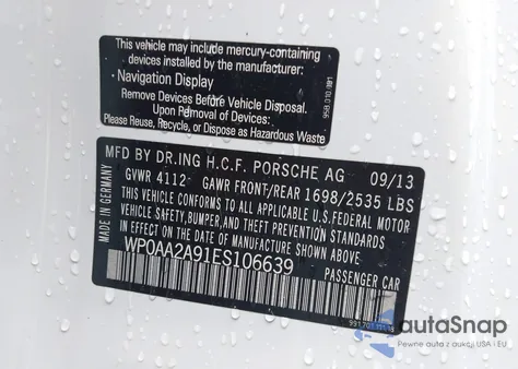 2014 Porsche 911 Carrera 4 z USA, uszkodzony, nr VIN WP0AA2A91ES106639